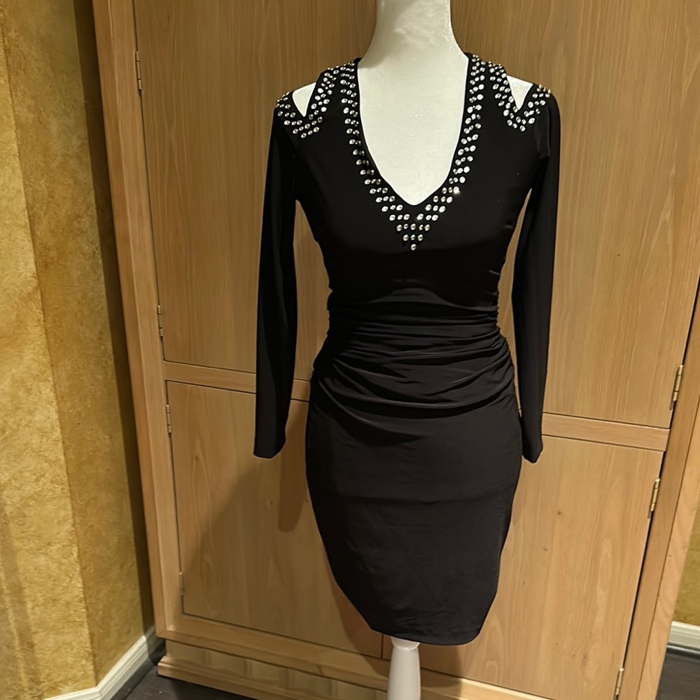 Elegant Black Studded Dress